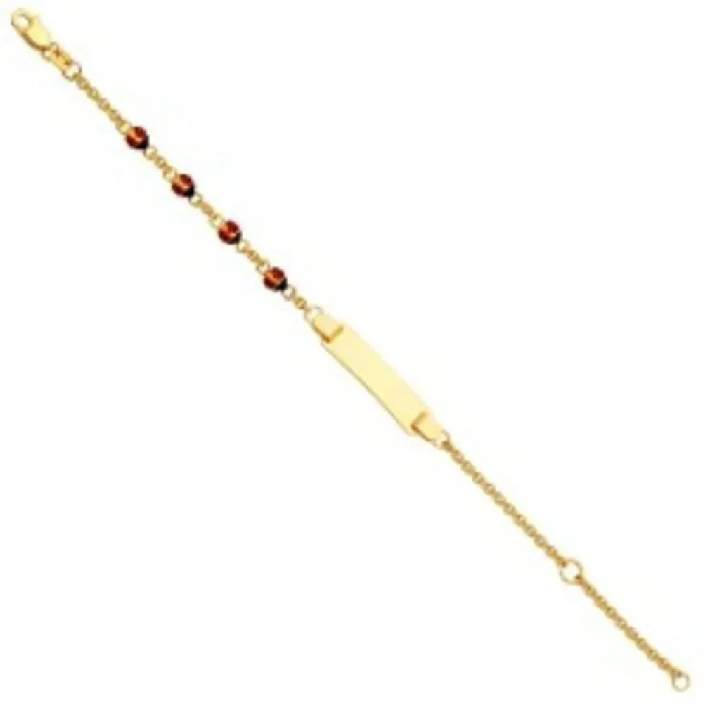 14K kids Baby ID Bracelet Lady Bug  6 inches